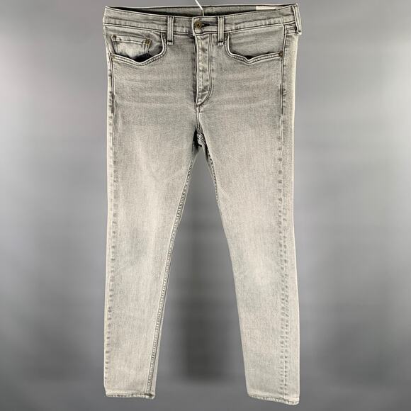 RAG & BONE Size 31 Grey Wash Cotton Blend Skinny Jeans